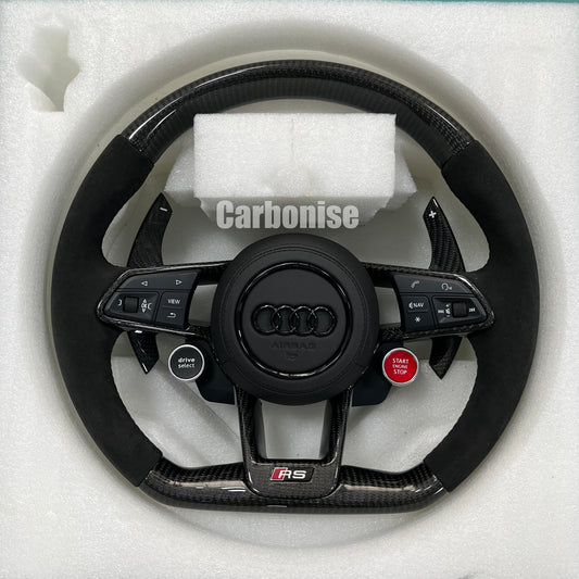 Audi Steering Wheel   (Carbon Fiber+Alcantara) R8 Style #05