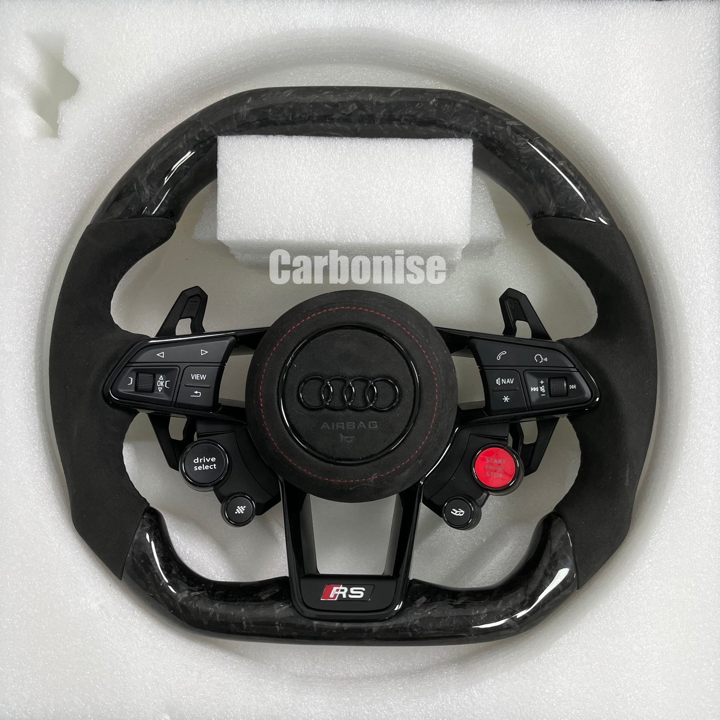 Audi Steering Wheel   (Forged Carbon Fiber+Alcantara) R8 Style #03