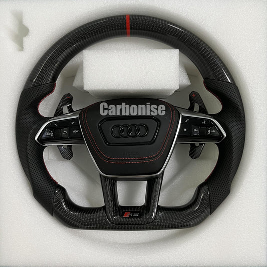 Audi Steering Wheel   (Carbon Fiber +Perforated Leather) #22