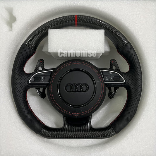 Audi Steering wheel ( Carbon Fiber+Perforated Leather)  #01