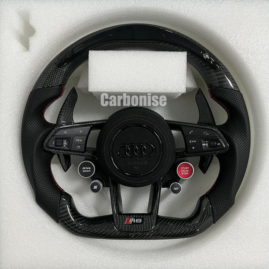Audi Steering wheel  ( Carbon Fiber+Perforated Leather) R8 Style#11