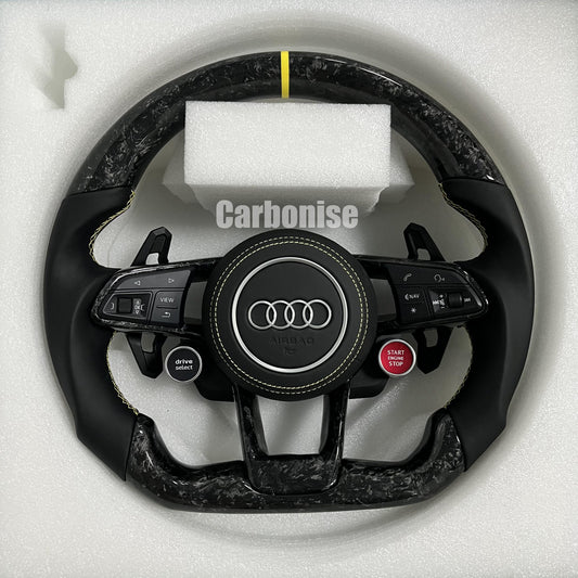 Audi Steering wheel  ( Forged Carbon+ Smooth Leather) R8 Style #11