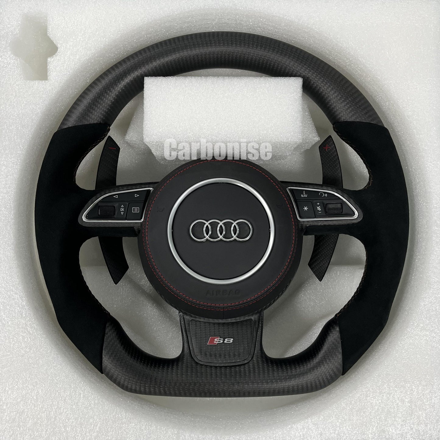 Audi Steering wheel ( Matte Carbon Fiber+Alcantara)  #02