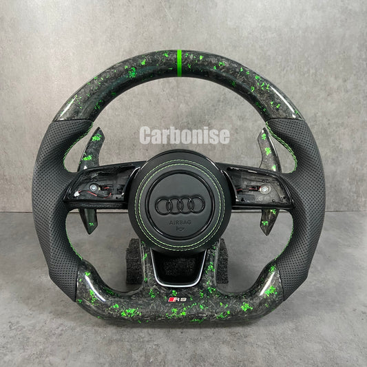 Audi Steering Wheel   (Forged Carbon Fiber +Perforated Leather) #17
