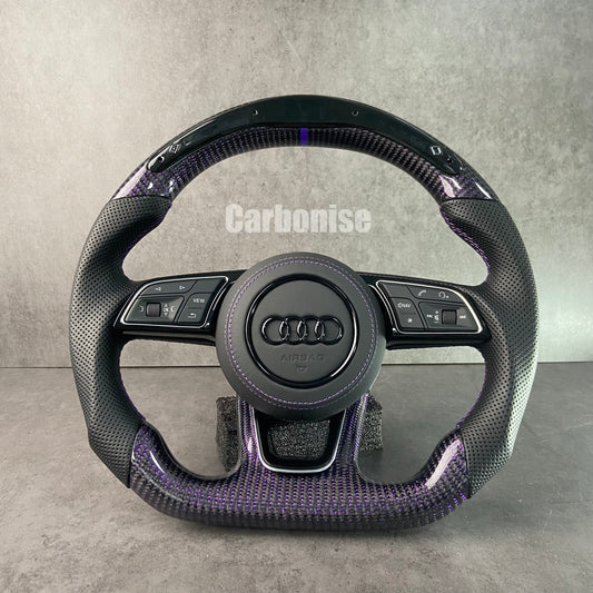 Audi Steering Wheel   (Forged Carbon Fiber +Perforated Leather) #18