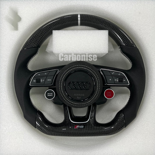 Audi Steering Wheel   (Carbon Fiber +Perforated Leather) #19